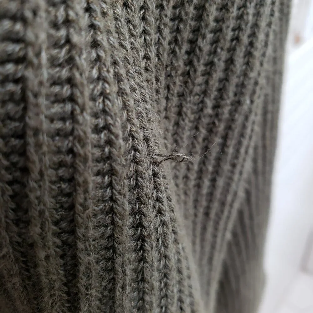 GAP Sage Green Oversized Boyfriend Cardigan Sweater Rib Knit Pockets S